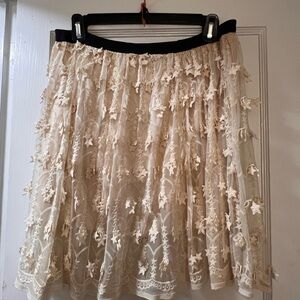 Elegant Beige Lace Skirt